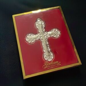 Gorham Silverplate Cross “Buttercup” floral pattern 4 x 3" NEW Boxed discont